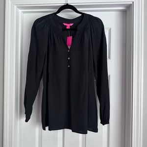 NWT Lilly Pulitzer Elsa Silk Top- BLACK